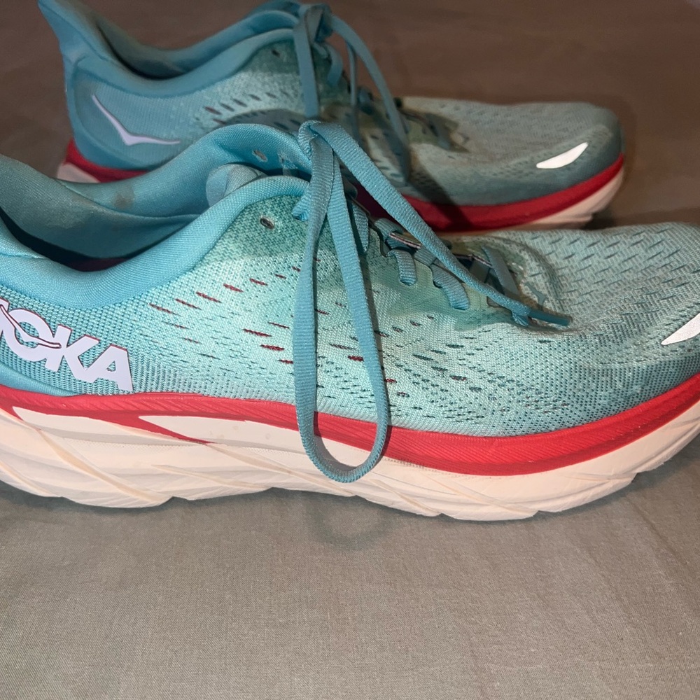 Hoka Women's Aqua and Coral Athletic Shoes